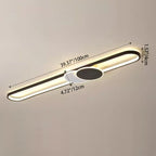 Modern Minimalist Aluminum Iron Acrylic Oval Strip LED Flush Mount Ceiling Light For Hallway