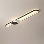 Modern Minimalist Aluminum Iron Acrylic Oval Strip LED Flush Mount Ceiling Light For Hallway