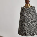 Traditional French Fabric Wood Handmade Cylinder 1-Light Pendant Light For Bedside & Dining Room