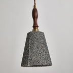 Traditional French Fabric Wood Handmade Cylinder 1-Light Pendant Light For Bedside & Dining Room