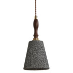 Traditional French Fabric Wood Handmade Cylinder 1-Light Pendant Light For Bedside & Dining Room
