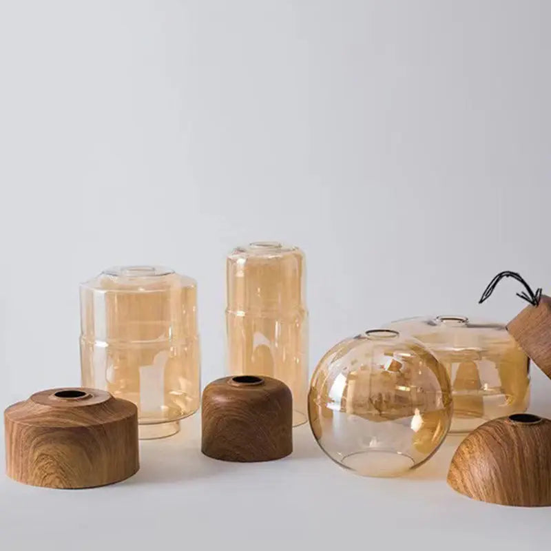 Contemporary Industrial Iron & Glass Barrel Cylinder Globe 1-light Pendant Light for Dining Room BulbSquare