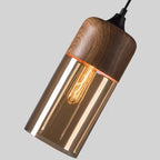 Contemporary Industrial Iron & Glass Barrel Cylinder Globe 1-light Pendant Light for Dining Room BulbSquare