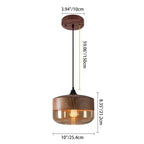 Contemporary Industrial Iron & Glass Barrel Cylinder Globe 1-light Pendant Light for Dining Room BulbSquare