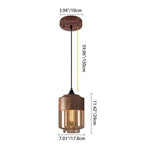 Contemporary Industrial Iron & Glass Barrel Cylinder Globe 1-light Pendant Light for Dining Room BulbSquare