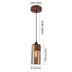 Contemporary Industrial Iron & Glass Barrel Cylinder Globe 1-light Pendant Light for Dining Room BulbSquare