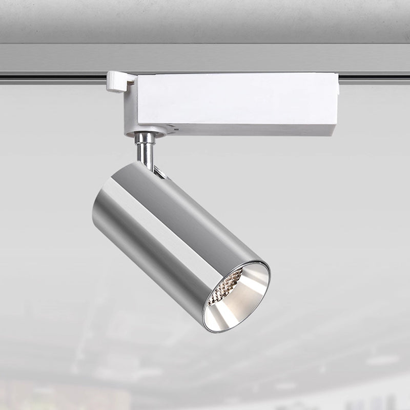 Adjustable Aluminum LED Track Spotlight - Industrial Cylinder Semi-flush Mount Ceiling Light for Home Office