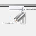Adjustable Aluminum LED Track Spotlight - Industrial Cylinder Semi-flush Mount Ceiling Light for Home Office