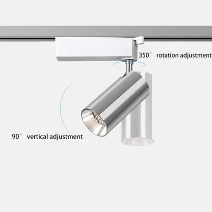 Adjustable Aluminum LED Track Spotlight - Industrial Cylinder Semi-flush Mount Ceiling Light for Home Office