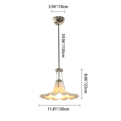 Contemporary Scandinavian Magnolia Flower Hardware Ceramic 1-Light Pendant Light For Living Room