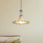 Contemporary Scandinavian Magnolia Flower Hardware Ceramic 1-Light Pendant Light For Living Room