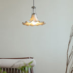 Contemporary Scandinavian Magnolia Flower Hardware Ceramic 1-Light Pendant Light For Living Room