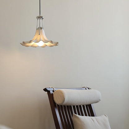Contemporary Scandinavian Magnolia Flower Hardware Ceramic 1-Light Pendant Light For Living Room