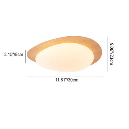 Contemporary Scandinavian Pebble Shape Iron Acrylic LED Flush Mount Ceiling Light for Bedroom