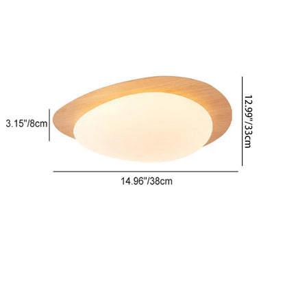 Contemporary Scandinavian Pebble Shape Iron Acrylic LED Flush Mount Ceiling Light for Bedroom