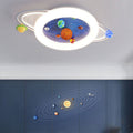 Lumendat Contemporary Creative Kids Round Planet Acrylic Iron LED Flush Mount Ceiling Light For Bedroom Lumendat