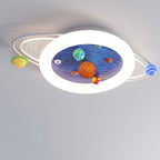 Lumendat Contemporary Creative Kids Round Planet Acrylic Iron LED Flush Mount Ceiling Light For Bedroom Lumendat