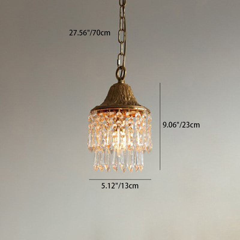 Contemporary Luxury Teardrop Crystal Iron 1-light Pendant Light for Living Room