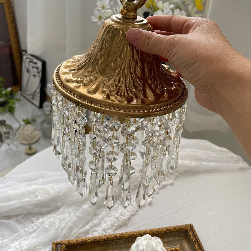 Contemporary Luxury Teardrop Crystal Iron 1-light Pendant Light for Living Room