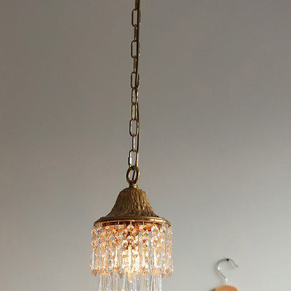 Contemporary Luxury Teardrop Crystal Iron 1-light Pendant Light for Living Room