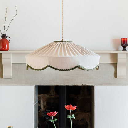 Traditional European Round Fabric 1-light Pendant Light for Living Room