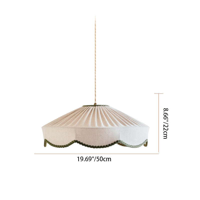 Traditional European Round Fabric 1-light Pendant Light for Living Room