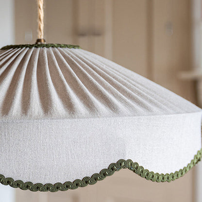 Traditional European Round Fabric 1-light Pendant Light for Living Room