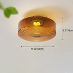 Contemporary Scandinavian Round Iron Glass LED Semi-flush Mount Ceiling Light for Living Room