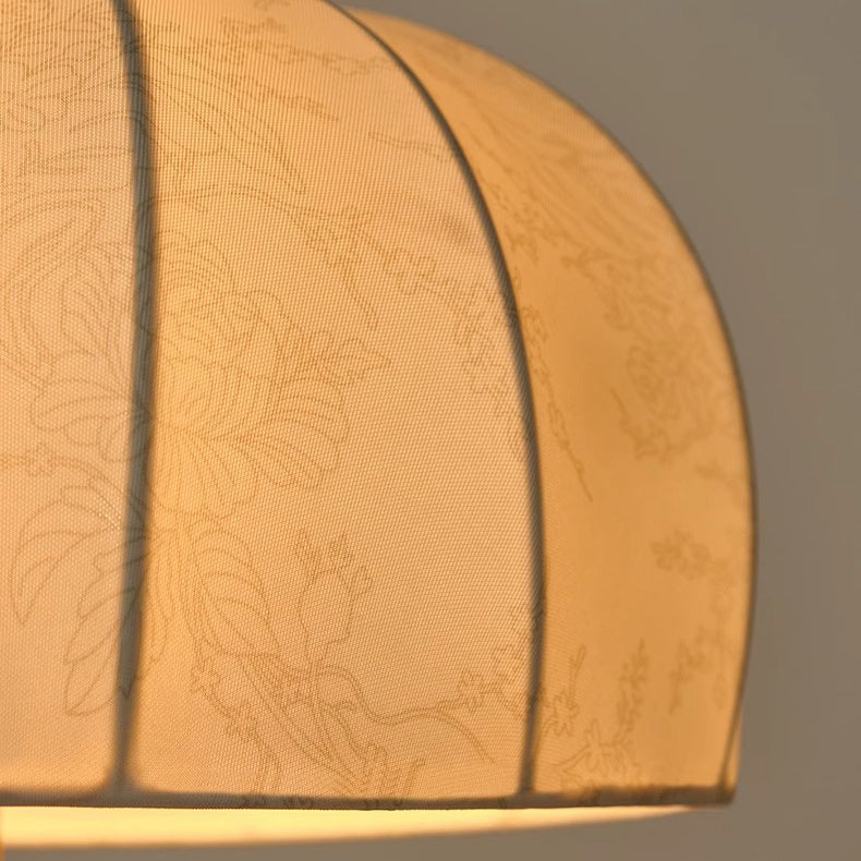 Traditional French Dome Wood Iron Fabric 1-Light Table Lamp For Living Room Lumendat