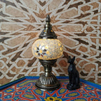 Traditional Tiffany Oval Glass Iron 1-Light Table Lamp For Living Room Lumendat