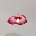 Contemporary Nordic Flower Glass Copper 1-light Pendant Light for Living Room BulbSquare