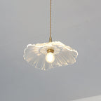 Contemporary Nordic Flower Glass Copper 1-light Pendant Light for Living Room BulbSquare