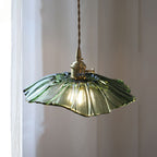 Contemporary Nordic Flower Glass Copper 1-light Pendant Light for Living Room BulbSquare