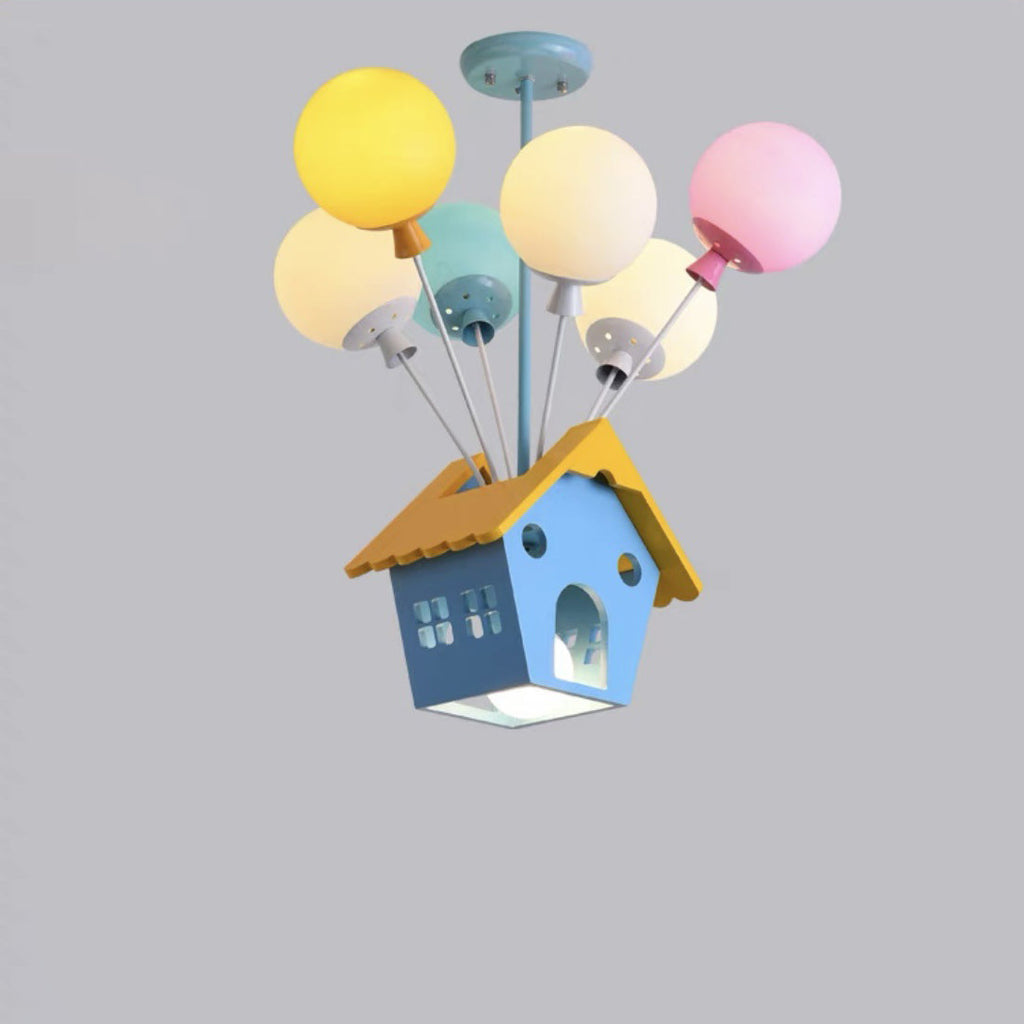 Lumendat Contemporary Creative House Wood Acrylic Iron 7-Light Kids Chandelier For Bedroom Lumendat