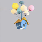 Lumendat Contemporary Creative House Wood Acrylic Iron 7-Light Kids Chandelier For Bedroom Lumendat