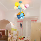 Lumendat Contemporary Creative House Wood Acrylic Iron 7-Light Kids Chandelier For Bedroom Lumendat