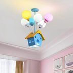 Lumendat Contemporary Creative House Wood Acrylic Iron 7-Light Kids Chandelier For Bedroom Lumendat