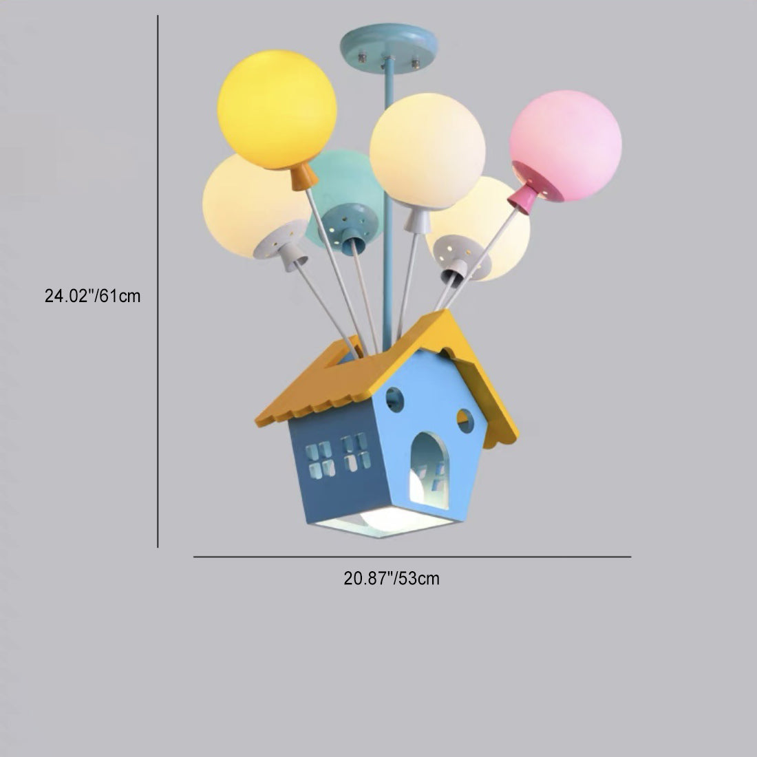 Lumendat Contemporary Creative House Wood Acrylic Iron 7-Light Kids Chandelier For Bedroom Lumendat