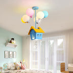 Lumendat Contemporary Creative House Wood Acrylic Iron 7-Light Kids Chandelier For Bedroom Lumendat