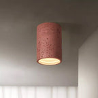 Traditional Japanese Column Iron Resin LED Flush Mount Ceiling Light For Living Room Lumendat