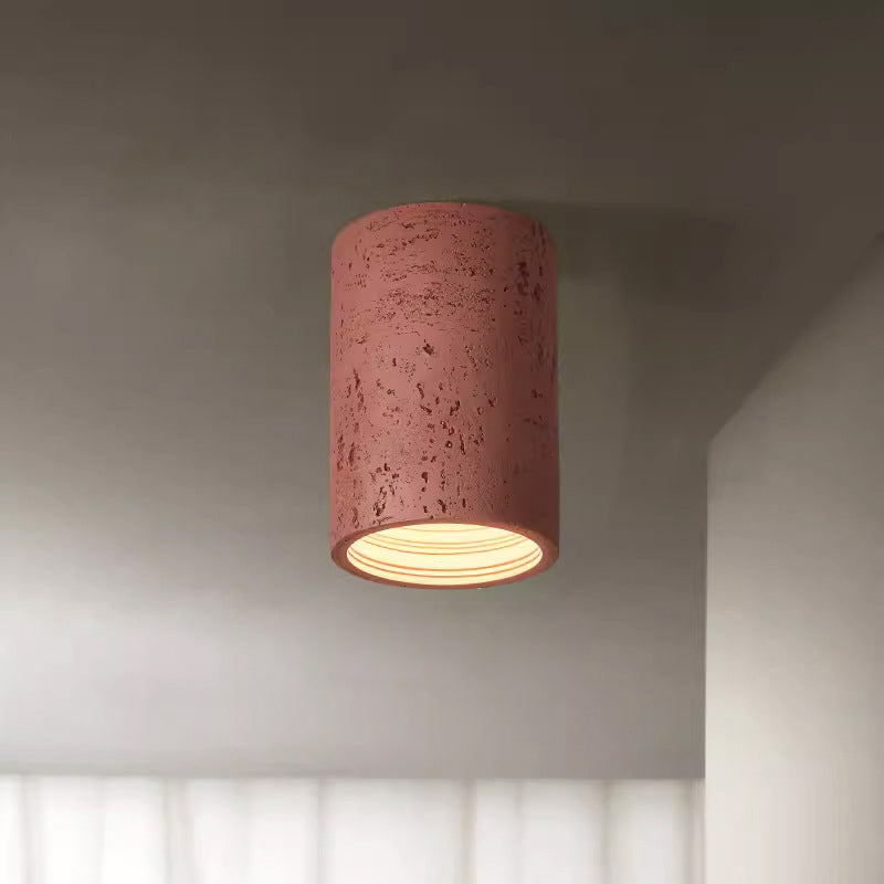 Traditional Japanese Column Iron Resin LED Flush Mount Ceiling Light For Living Room Lumendat