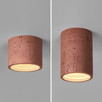 Traditional Japanese Column Iron Resin LED Flush Mount Ceiling Light For Living Room Lumendat