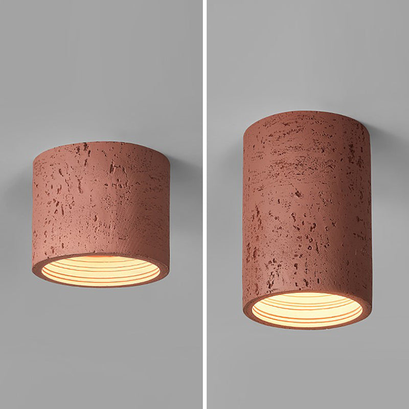 Traditional Japanese Column Iron Resin LED Flush Mount Ceiling Light For Living Room Lumendat