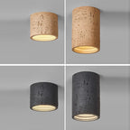 Traditional Japanese Column Iron Resin LED Flush Mount Ceiling Light For Living Room Lumendat