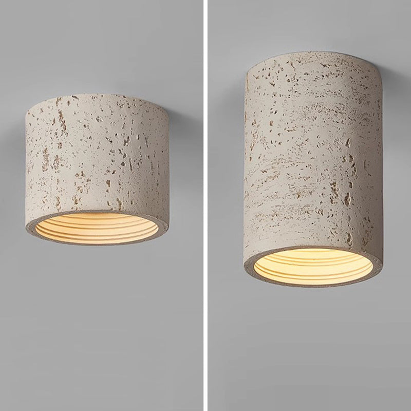 Traditional Japanese Column Iron Resin LED Flush Mount Ceiling Light For Living Room Lumendat