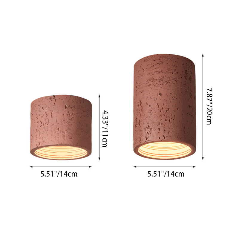 Traditional Japanese Column Iron Resin LED Flush Mount Ceiling Light For Living Room Lumendat