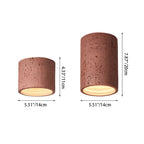 Traditional Japanese Column Iron Resin LED Flush Mount Ceiling Light For Living Room Lumendat