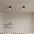 Traditional Japanese Column Iron Resin LED Flush Mount Ceiling Light For Living Room Lumendat