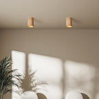 Traditional Japanese Column Iron Resin LED Flush Mount Ceiling Light For Living Room Lumendat