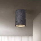Traditional Japanese Column Iron Resin LED Flush Mount Ceiling Light For Living Room Lumendat